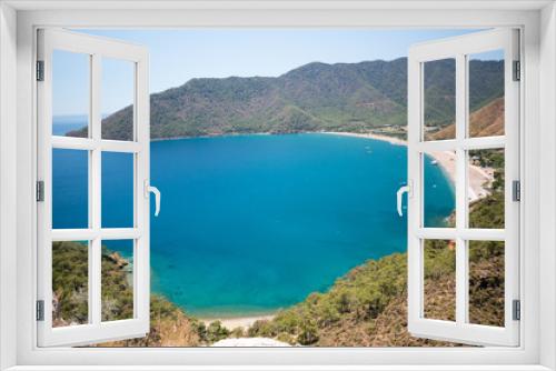 Fototapeta Naklejka Na Ścianę Okno 3D - Vivid blue sea laguna background Turkey