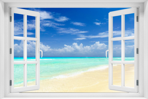 Fototapeta Naklejka Na Ścianę Okno 3D - Tropical sea and sand under the blue sky -Tropical Beach