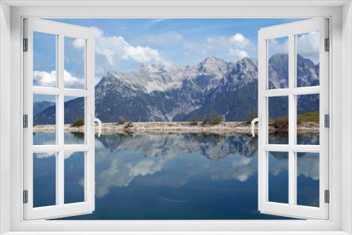 Fototapeta Naklejka Na Ścianę Okno 3D - Leoganger Alpen im Spiegelbild