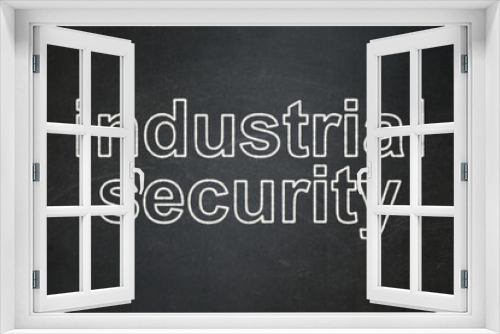 Protection concept: Industrial Security on chalkboard background