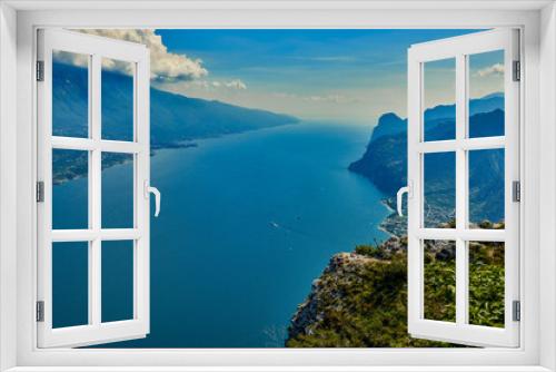 Fototapeta Naklejka Na Ścianę Okno 3D - View Garda Lake from Bocca Larici, Riva del Garda,Trails to Bocca Larici, Riva del Garda, Lago di Garda region, Italy, Italian Dolomites-panoramic views