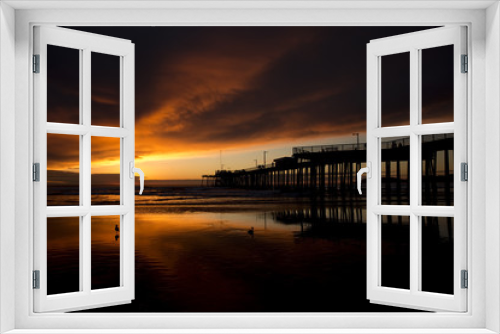 Fototapeta Naklejka Na Ścianę Okno 3D - Sunset at Pismo Beach pier (Pacific Coast Highway, California)