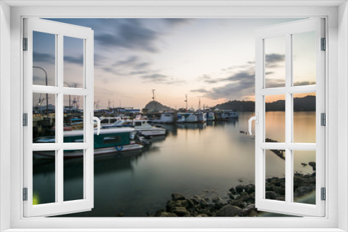 Fototapeta Naklejka Na Ścianę Okno 3D - sunset marina