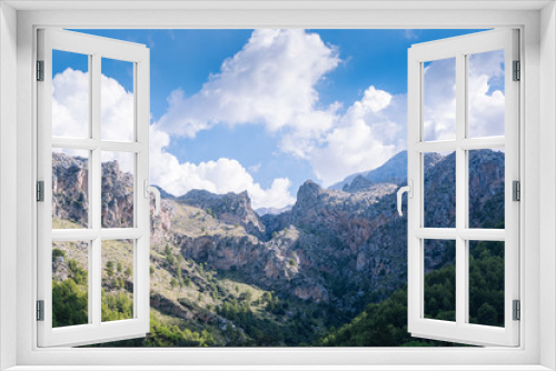 mediterranean mountains against blue sky