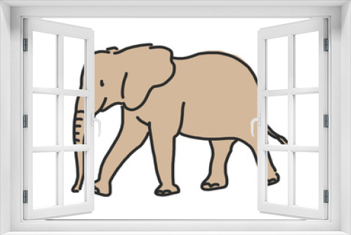 Fototapeta Naklejka Na Ścianę Okno 3D - Elephant line drawing. hand drawn. vector illustration.