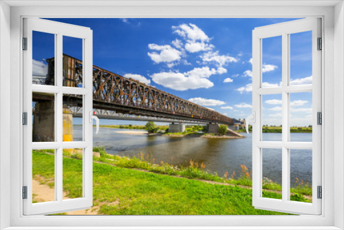 Fototapeta Naklejka Na Ścianę Okno 3D - Old railway bridge over Vistula river in Tczew, Poland
