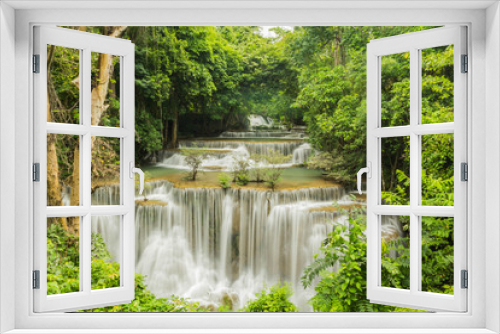 Fototapeta Naklejka Na Ścianę Okno 3D - Huai Mae Khamin Waterfall, Kanchanaburi, Thailand