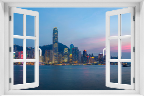 Fototapeta Naklejka Na Ścianę Okno 3D - Hong Kong city