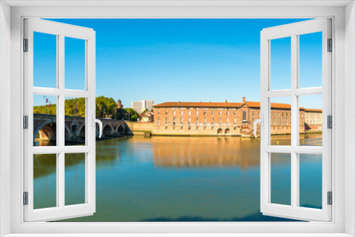 Fototapeta Naklejka Na Ścianę Okno 3D - Panoramique de la Garonne à Toulouse, Occitanie en France