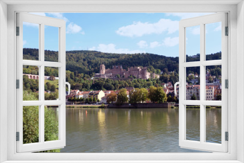 Fototapeta Naklejka Na Ścianę Okno 3D - Panorama Heidelberg mit Schloss