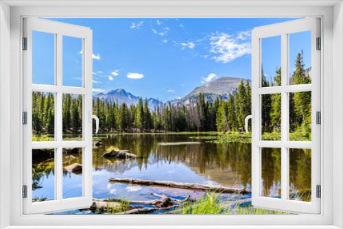 Fototapeta Naklejka Na Ścianę Okno 3D - Mountain and Trees Reflected in Bear Lake, Rocky Mountain National Park, Colorado