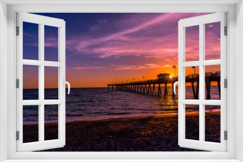 Fototapeta Naklejka Na Ścianę Okno 3D - sunset pier