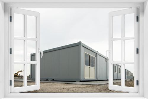 Fototapeta Naklejka Na Ścianę Okno 3D - mobile building in industrial site or office container in construction site