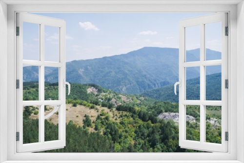 Fototapeta Naklejka Na Ścianę Okno 3D - 
High In The Mountains In Sunny Day Aerial Shot