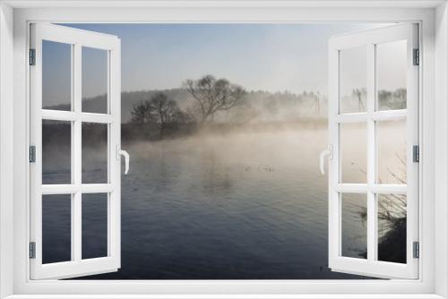 Fototapeta Naklejka Na Ścianę Okno 3D - fog over river in morning