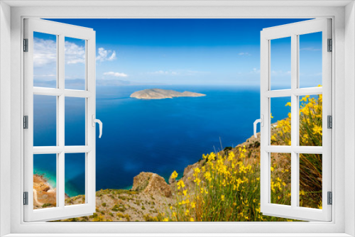 Fototapeta Naklejka Na Ścianę Okno 3D - View of Mirabello Bay and Pseira Island, Sitia, Crete, Greece