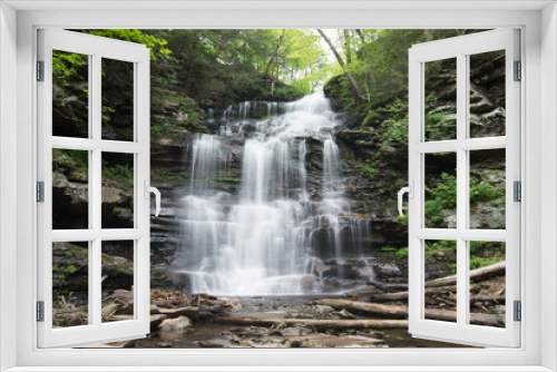 Fototapeta Naklejka Na Ścianę Okno 3D - Scenic Waterfall in Ricketts Glen State Park in The Poconos in Pennsylvania