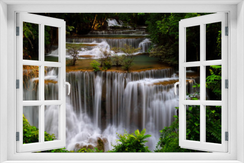 Fototapeta Naklejka Na Ścianę Okno 3D - waterfall huay mae khamin in Kanchanaburi province,Thailand