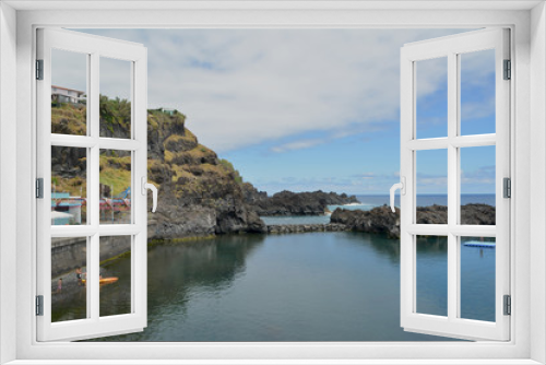 Fototapeta Naklejka Na Ścianę Okno 3D - Natural marine pools and nautic club, porto moniz
 ,Madeira