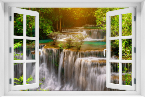 Fototapeta Naklejka Na Ścianę Okno 3D - waterfall beautiful thailand,Huay Mae Kamin Waterfall in Kanchanaburi Province, Thailand