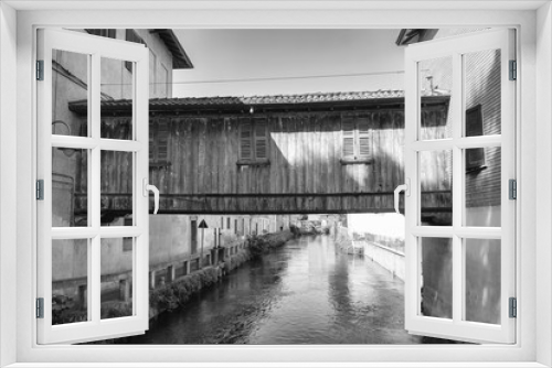 Fototapeta Naklejka Na Ścianę Okno 3D - Gorgonzola (Milan): canal of Martesana