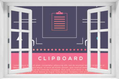 Clipboard icon design on modern flat background