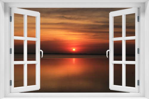 Fototapeta Naklejka Na Ścianę Okno 3D - Bola de Fogo 2 Sunset Guaiba-RS
