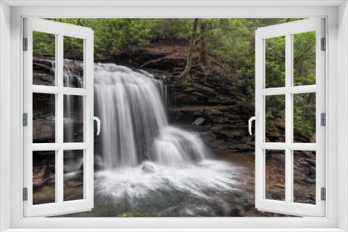 Fototapeta Naklejka Na Ścianę Okno 3D - Lower Waterfall on Jonathan Run - Ohiopyle State Park, Pennsylvania