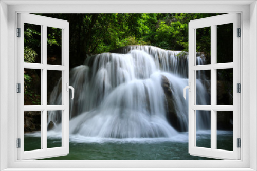 Fototapeta Naklejka Na Ścianę Okno 3D - Waterfall in deep forest, Thailand