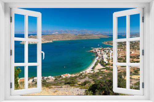Fototapeta Naklejka Na Ścianę Okno 3D - Mirabello Bay view with Spinalonga island on Crete, Greece