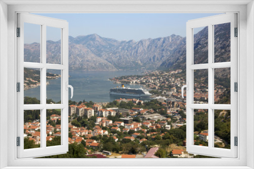 Fototapeta Naklejka Na Ścianę Okno 3D - View of Kotor Bay and the city of Kotor, Montenegro.