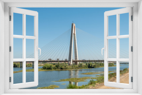 Fototapeta Naklejka Na Ścianę Okno 3D - View of high detail of Royal Bridge in Badajoz, Spain