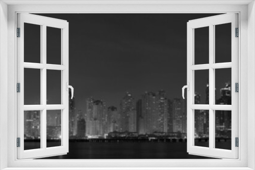 Fototapeta Naklejka Na Ścianę Okno 3D - Dubai - The evening panorama of Marina towers.