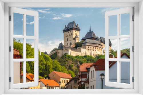 Fototapeta Naklejka Na Ścianę Okno 3D - Royal Castle Karlstejn. Central Bohemia, Karlstejn village, Czech Republic	
