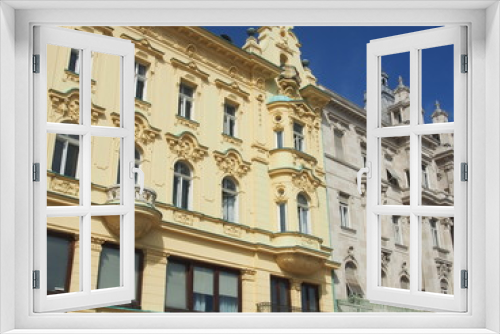Fototapeta Naklejka Na Ścianę Okno 3D - Zagreb, Kroatien: Altbaufassaden der Jahrhundertwende