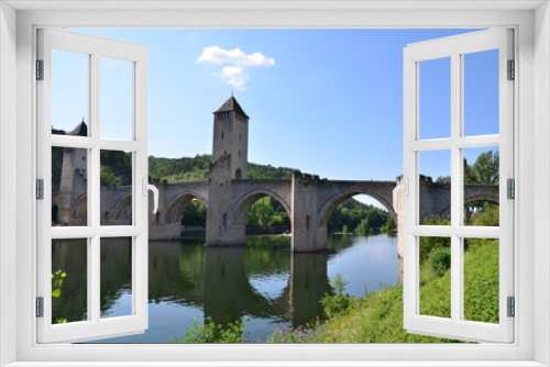 Fototapeta Naklejka Na Ścianę Okno 3D - PONT VALENTRE CAHORS LOT FRANCE