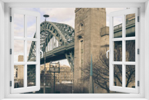Fototapeta Naklejka Na Ścianę Okno 3D - The Sage A Gateshead and Tyne Bridge, Winter 2017 England UK