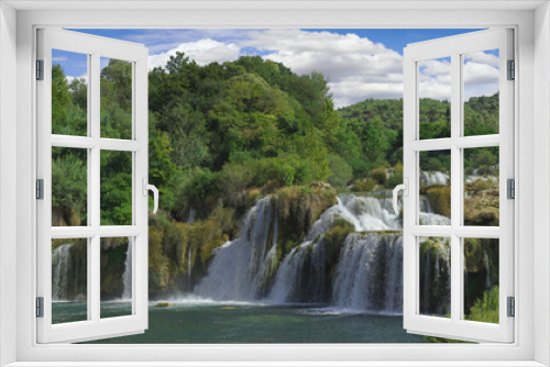 Fototapeta Naklejka Na Ścianę Okno 3D - Krka River Waterfall Panorama