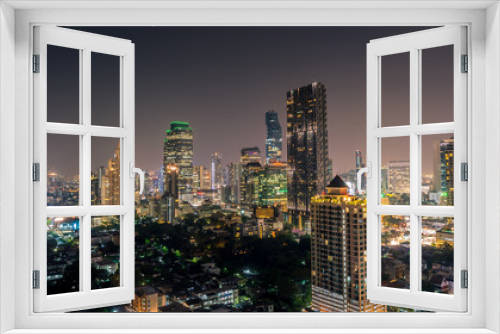 Fototapeta Naklejka Na Ścianę Okno 3D - cityscape of Bangkok city at night  , landscape Thailand 
