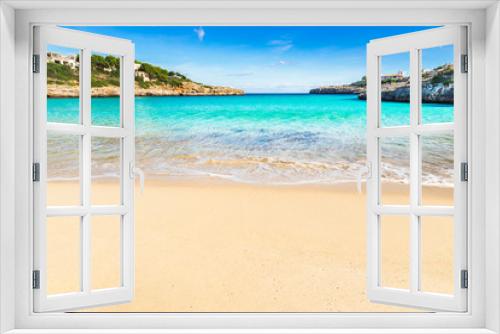 Fototapeta Naklejka Na Ścianę Okno 3D - Stunning beach bay with beautiful turquoise sea water scenery on Majorca island, Spain
