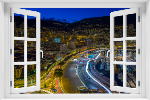 Fototapeta Naklejka Na Ścianę Okno 3D - A long exposure of Monaco late in the evening.