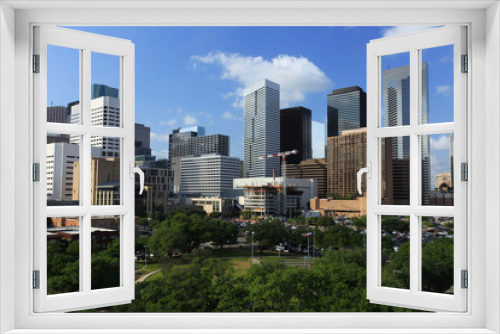 Fototapeta Naklejka Na Ścianę Okno 3D - Houston Downtown Skyline with Bright Sun