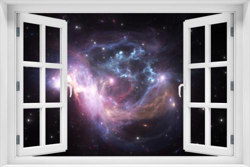 Fototapeta Naklejka Na Ścianę Okno 3D - Colorful space nebula, for use with projects on science, research, and education. 3d illustration