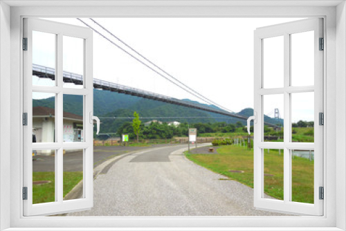 Fototapeta Naklejka Na Ścianę Okno 3D - 宮ケ瀬湖の風景　吊り橋