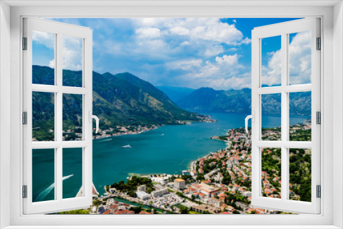 Fototapeta Naklejka Na Ścianę Okno 3D - Magnificent view of Kotor Bay Montenegro