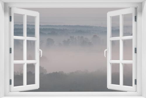 Fototapeta Naklejka Na Ścianę Okno 3D - Landscape panorama with fog