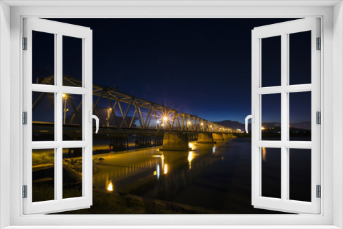 Fototapeta Naklejka Na Ścianę Okno 3D - Bridge at night