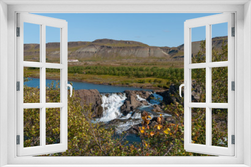 Fototapeta Naklejka Na Ścianę Okno 3D - Waterfall Glanni in Nordura River in Borgarfjordur in Iceland