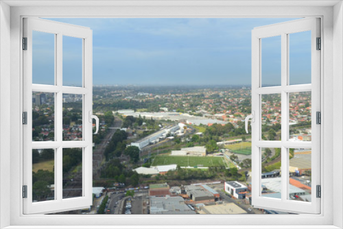 Fototapeta Naklejka Na Ścianę Okno 3D - Airplane view of the city of Sydney Australia