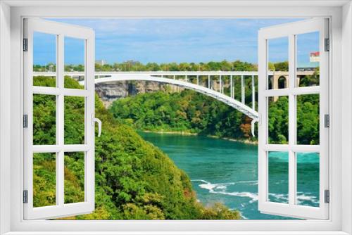 Fototapeta Naklejka Na Ścianę Okno 3D - Niagara falls＆Rainbow bridge